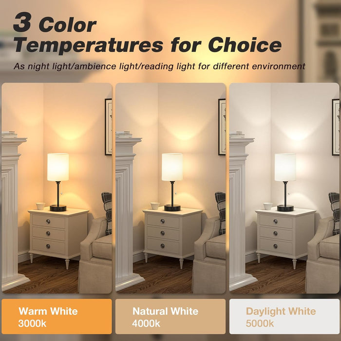 Bedside Table Lamp for Bedroom - Small Desk Lamp with USB Ports