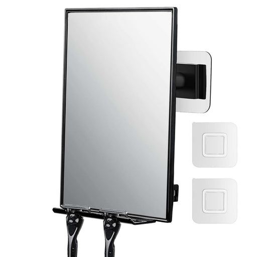 Shower Mirror for Shaving & Washing Your Face with a Squeegee - Built-in Two Razor Holder, 360°Rotation Adjustable Shavi