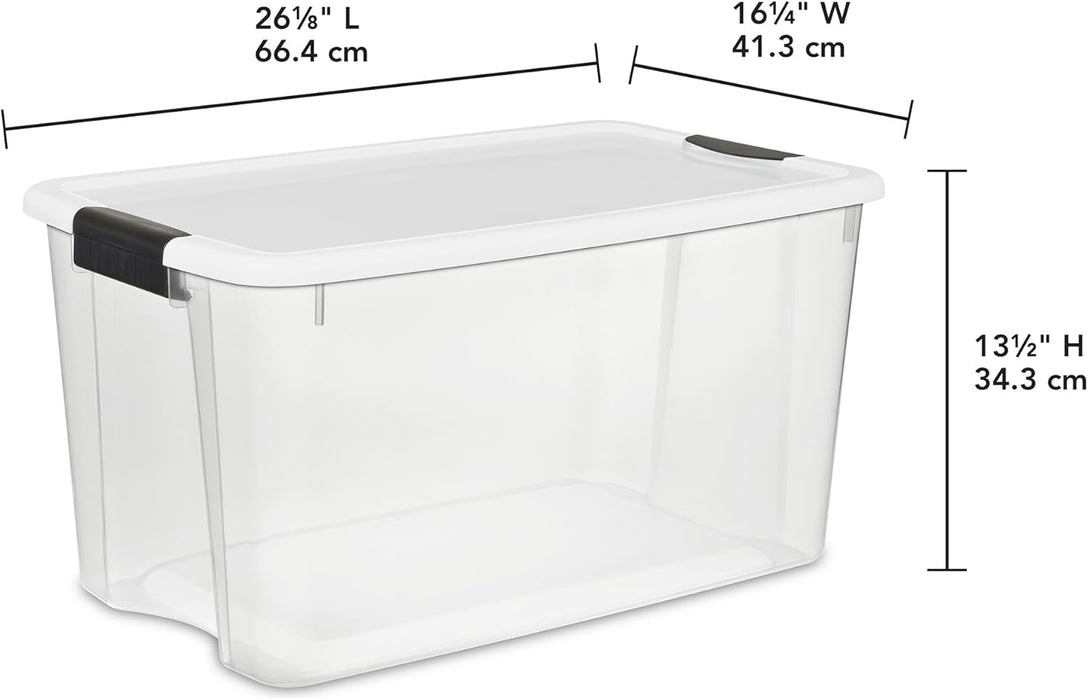 Ultra Latch Box with Lids for Home and Office, 70 Quart, 4-Pack