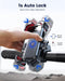 Motorcycle Phone Mount, [1s Auto Lock][100mph Military Anti-Shake] Bike Phone Holder for Bicycle, [10s Quick Install] Ha