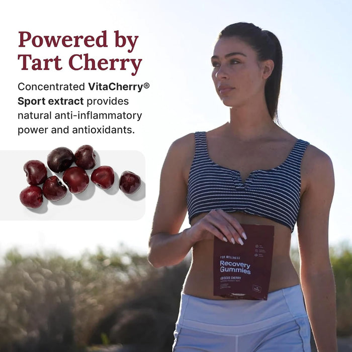 Recovery Gummies Restore | Tart Cherry Energy Supplements with Electrolytes for Muscle Soreness, Post-Workout Performanc