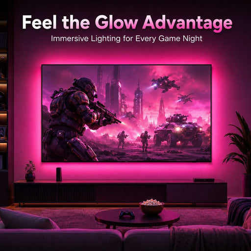 LED Lights for TV, 16.4ft TV LED Backlight for 45-75 Inch TVs, Strip Lights with Music Sync, Bluetooth APP and Remote Co