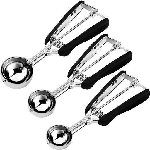 Cookie Scoop Set, Include 1 Tbsp/2 Tbsp/3 Tbsp, Cookie Dough Scoop, Cookie Scoops for Baking Set of 3, 18/8 Stainless St