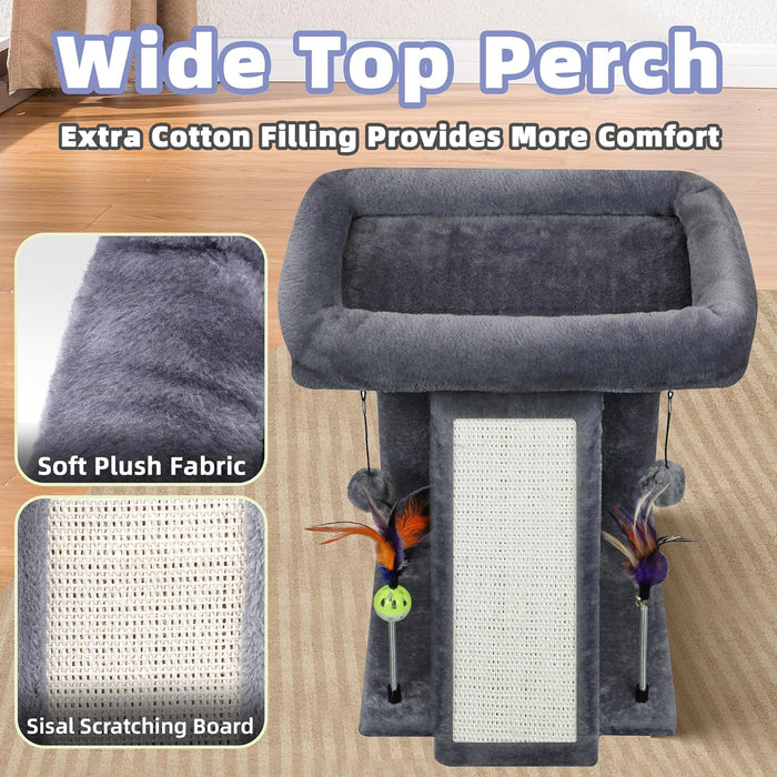 Cat Tree Tower with Cat Scratching Post for Indoor Cats, Activity Centre Climbing Tree with Scratching Board and Playful