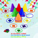 31PCS 3 in 1 Carnival Outdoor Games Combo Set for Kids, Soft Plastic Cones Bean Bags Ring Toss Game, Gift for Birthday P