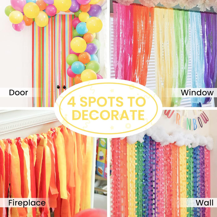 Pastel Crepe Paper Streamers 6 Rolls 492 FT Streamers