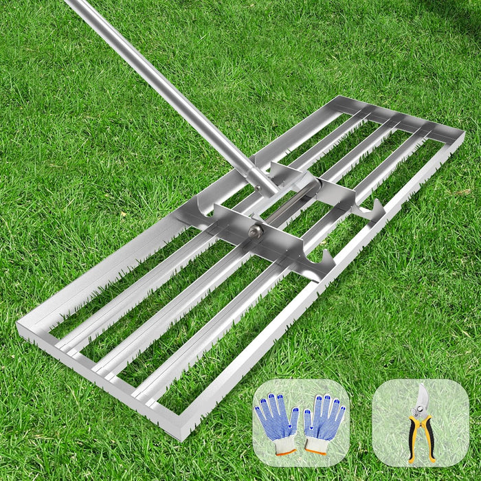 Lawn Leveling Rake 30x10 inch, (Professional-Grade) Lawn Leveler Tool with Stainless Steel Handle Rakes for Lawns Heavy 