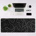 Gaming Mouse Pad, Black with White Topographic Line, 31.5x11.8in