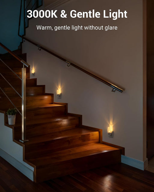 Plug in Night Light with Switch, Manual ON Off LED Nightlight for Kids, Nursery, Bedroom, Bathroom, Hallway, Stairways, Corridor, Garage, Warm White, 4 Pack