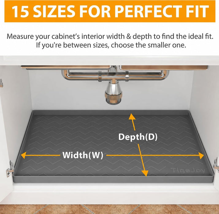 Under Sink Mats for Kitchen Waterproof 34" x 22", Cabinet Liner