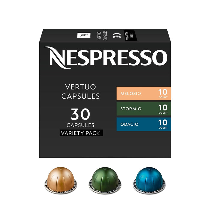 Nespresso Capsules Vertuo, Variety Pack, Medium and Dark Roast Coffee, 30 Count Coffee Pods, Brews 7.8 oz.