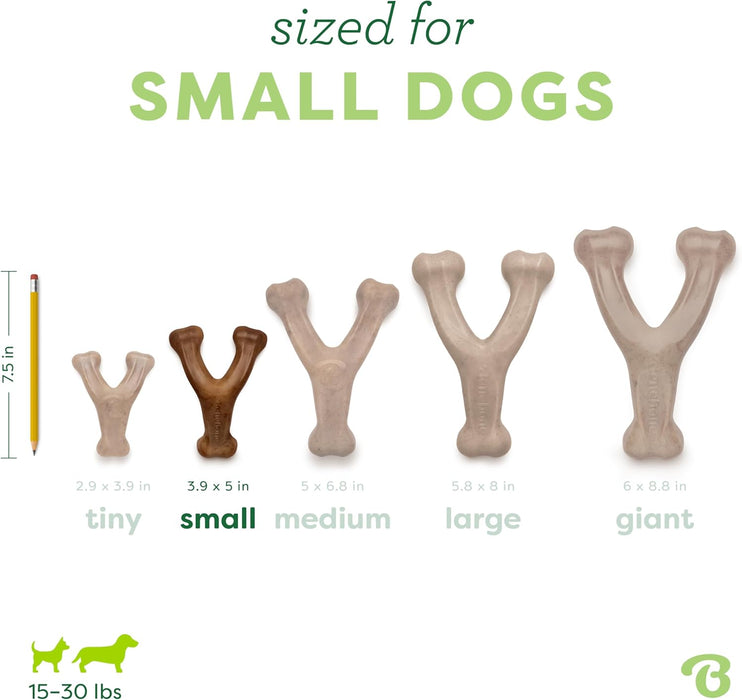 Wishbone Dog Chew Toy for Aggressive Chewers, Real Bacon, Small