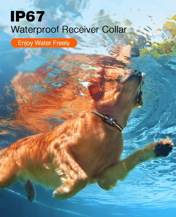 Dog Shock Collar - 3300Ft Dog Training Collar with Remote for 5-120lbs Small Medium Large Dogs Rechargeable Waterproof e Collar with Beep (1-8), Vibration(1-16), Safe Shock(1-99) (Orange)