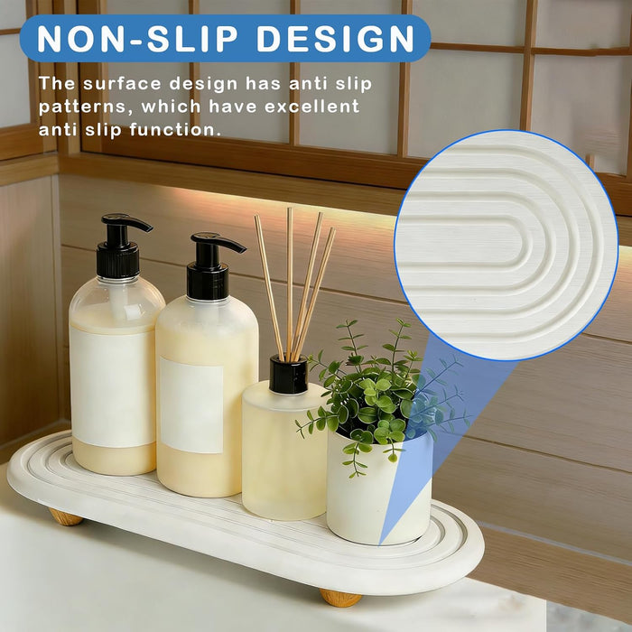 Instant Dry Sink Tray, Anti-Slip Stone Sink Caddy, Durable Kitchen Sink Organizer, Quick Dry Water Absorbing Stone Tray for Bathroom Counter, Stone Soap Tray