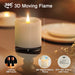 Flickering Flameless Candles with 3D Moving Flame, Real Wax Battery Operated Candles with Timer and Remote, Last 600+ Hours, 3" x 3" LED Fake Candles for Home Wedding Christmas Decor, 2 Pack