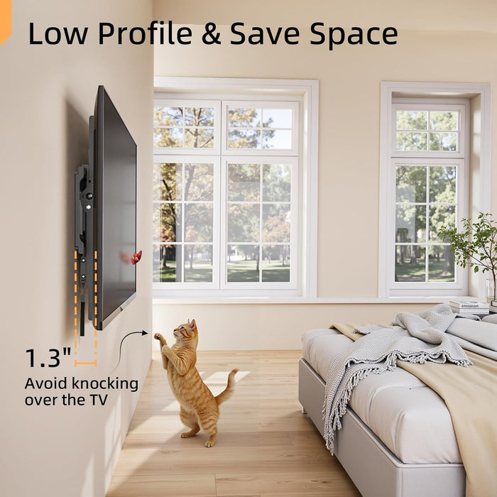 55 65 75 85 inch Tilting TV Wall Mount for 32-90 '' TVs, Low Profile TV Mount Bracket, Safe Lock & Quick Release,Max VESA 600x400mm, 24 inch Studs,132 lbs, Fit Most 55+ 75+ 85+ 86 TVs