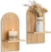 Boho Wall Decor Set of Two: Wood Wall Candle Holder