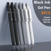 Gel Pens, 6 Pcs Retractable Quick Dry Black Ink Pen, 0.5mm Fine Point