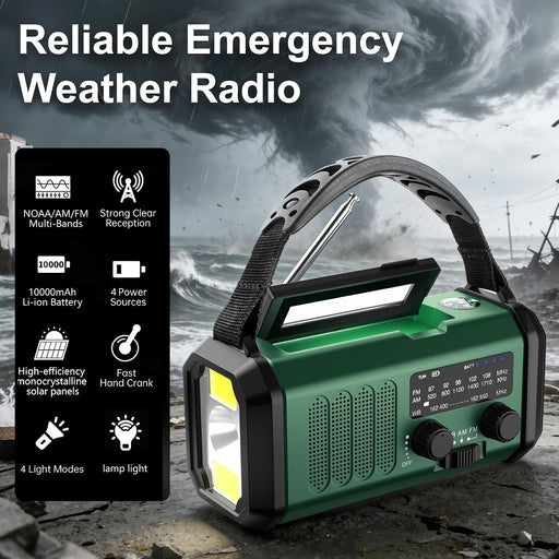 Hand Crank Emergency Radio, NOAA Weather Radio AM/FM,10000mAh
