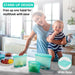 Reusable Food Bags, 12 Pack 100% Silicone Food Storage Bags Stand Up Zip Lock Container, Freezer Microwave Oven Dishwasher Safe, 4 Medium 4 Small 4 Extra Small, Aqua