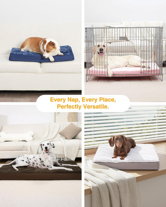 Orthopedic Dog Bed for Large Dogs with Waterproof Lining, Grey, 35x22