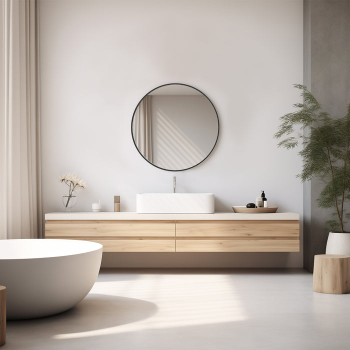 20-Inch Round Metal Wall Mirror