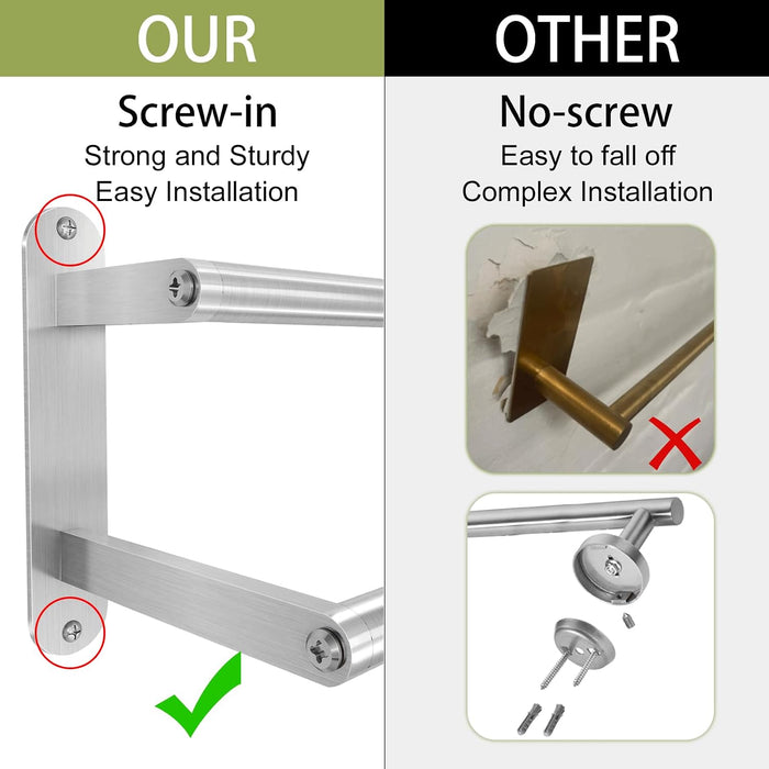 Towel Rack for Bathroom, Double Towel Bar 24Inch, Stainless Steel Bathroom Towel Holder, Double Towel Hanger Wall Mounte