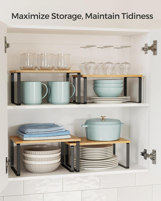 Cabinet Organizer Shelf, Set of 2 Spice Rack, Kitchen Storage