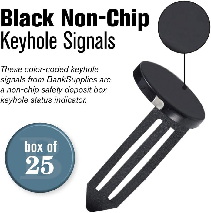 Keyhole Signals - Black Death Signal - Box of 25 - Non-Chip - Reusable & Long-Lasting - At-a-Glance Organization - Color Coded Plugs