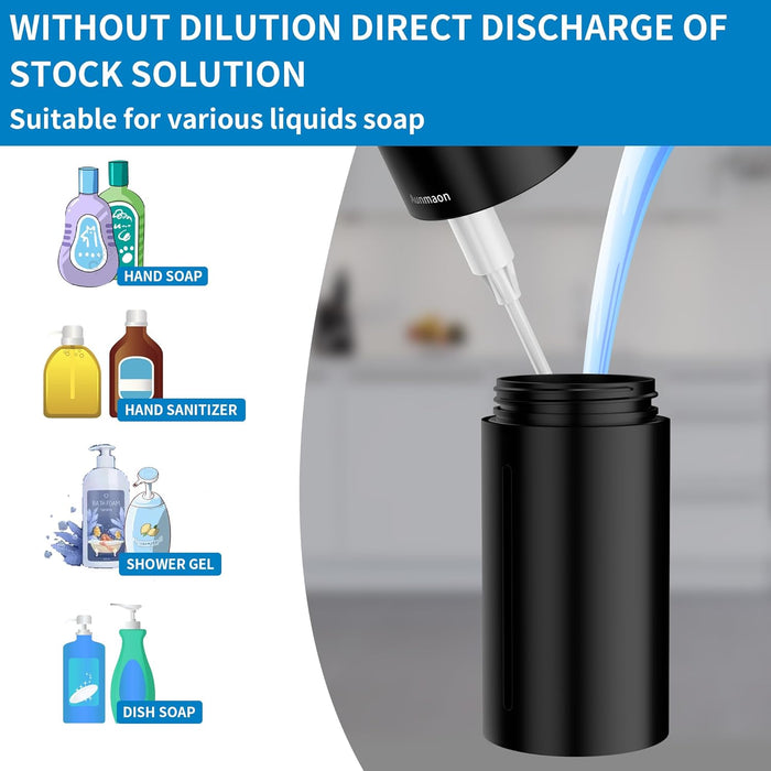 Automatic Soap Dispenser Touchless,15-Level,Kitchen Bathroom Black