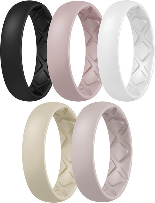 Women's Silicone Engagement Rings, 5.5mm Wide 2mm Thick