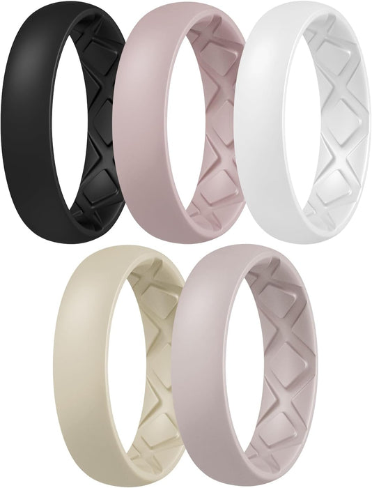 Women's Silicone Engagement Rings, 5.5mm Wide 2mm Thick