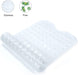 Bath and Shower Safety Mats 40x16 inch, Non Slip with Suction Cups for Bathroom Stall and Tub Floor, Extra Large and Machine Washable, Drain Holes Keep Bathtub Clean, Clear