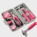 24Pcs Pink Home Repair Tool Kit for Women - Compact Mini Starter Hardware Set with Hammer, Pliers, Screwdrivers - Portab
