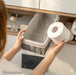Over the Toilet Tank Wicker Storage Basket, Bathroom and Closet Organizers and Storage Bins with Fabric Liner, Grey, 2 P