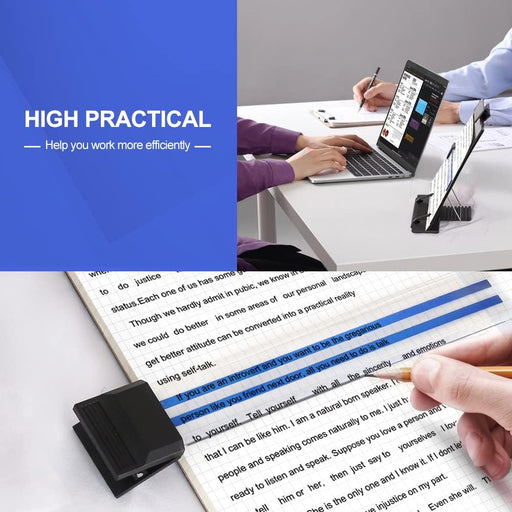 Desktop Document Holder Stand with 7 Adjustable Positions, Black Metal File Organizer Management Copyholder for Typing S
