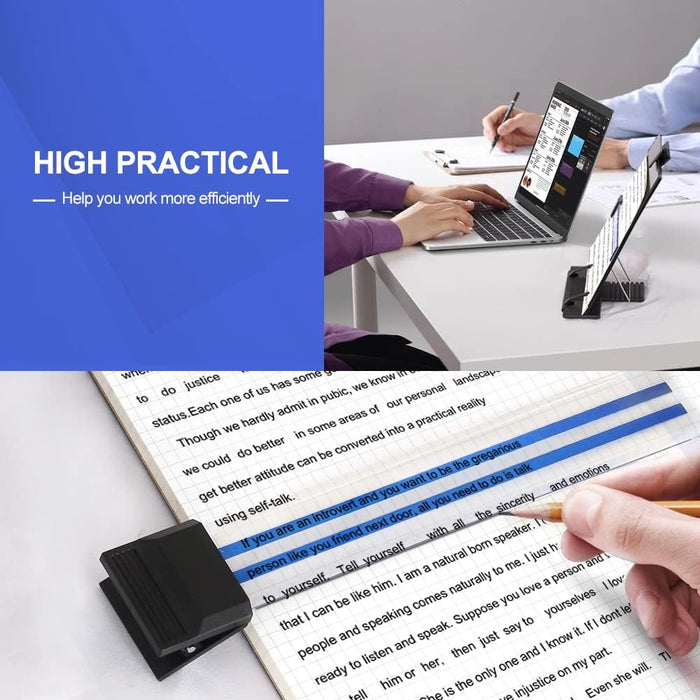 Desktop Document Holder Stand with 7 Adjustable Positions, Black Metal File Organizer Management Copyholder for Typing S