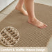 Waffle Bath Mat, Boho Bathroom Rugs Non Slip Washable, 30x20 Khaki