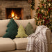 Christmas Decorations Plush Throw Pillows: Soft Green Velvet Christmas Tree Shaped Pillow, Cute Rustic Stuffed Cushion X