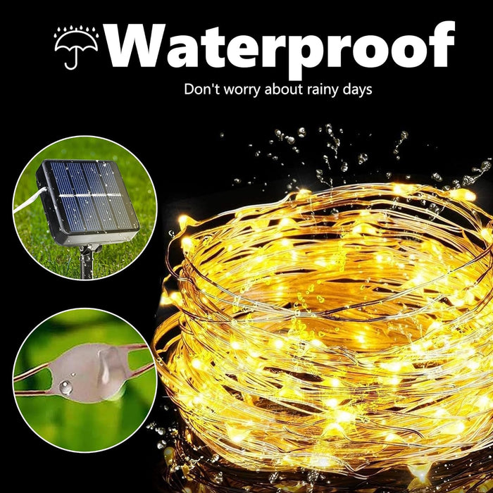 Solar Fairy Lights, 2-Pack Total 80FT 240LED Lights, Warm White