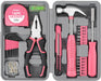 Tool Set 25pc Pink Household DIY Tool Kit for Women. Small Mini Tool Box Set of Starter Basic Ladies Tools