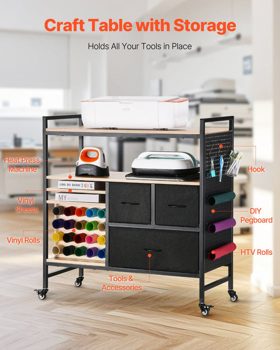 Rolling Craft Storage Workstation
