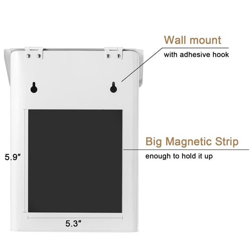 Magnetic Lint Bin for Laundry Room Organization and Storage,White