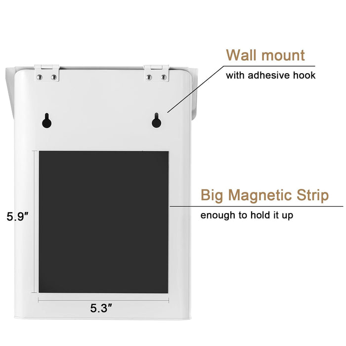 Magnetic Lint Bin for Laundry Room Organization and Storage,White