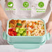 ® 3 Pack Bento Boxes for Adults/Kids, 1100 ML Bento Lunch Box With Spoon & Fork, Lunch Box Containers, Bento Box for Din
