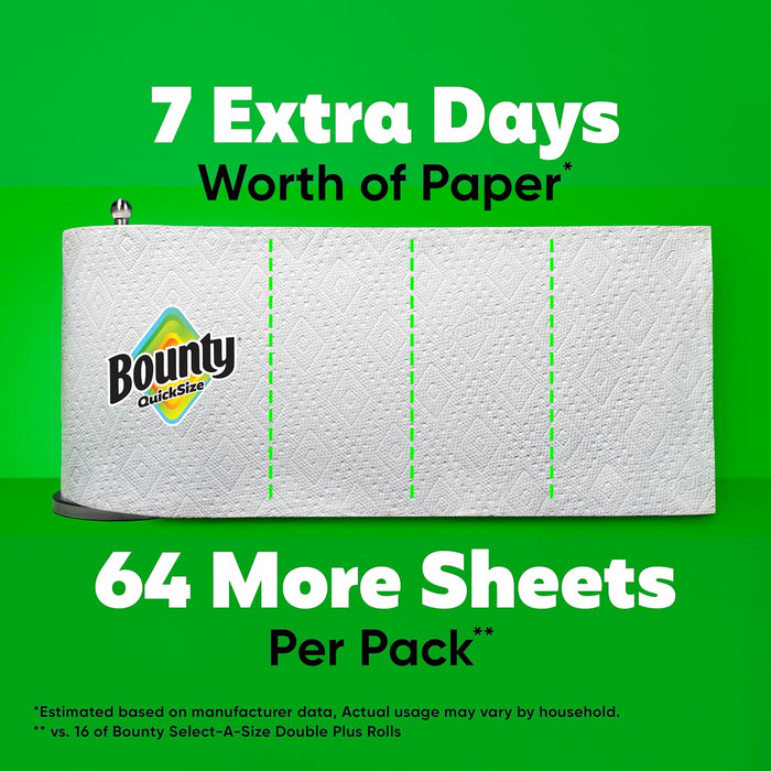 Paper Towels Quick Size, White, 16 Family Rolls = 40 Regular Rolls
