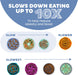 Fun Feeder Slo Bowl – Medium 2‑Cup Capacity, Slow Feeding, Small to Medium Dogs & Cats, Non-Slip, Blue, Notch Pattern