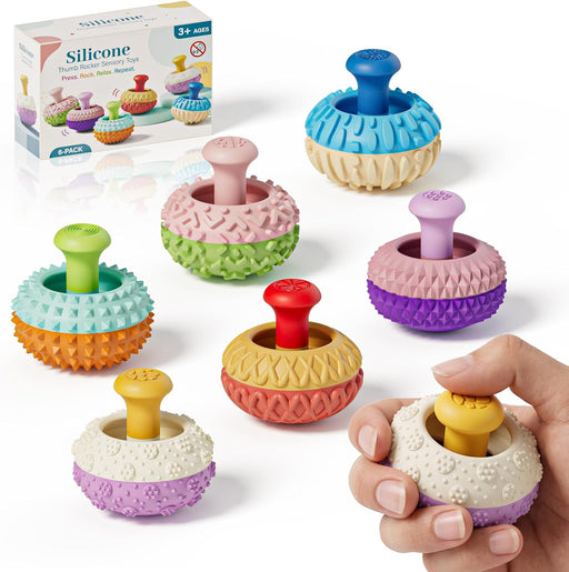 Fidget Toys for Adults, 6PCS Sensory Thumb Rocker, Textured Fidget Gadgets