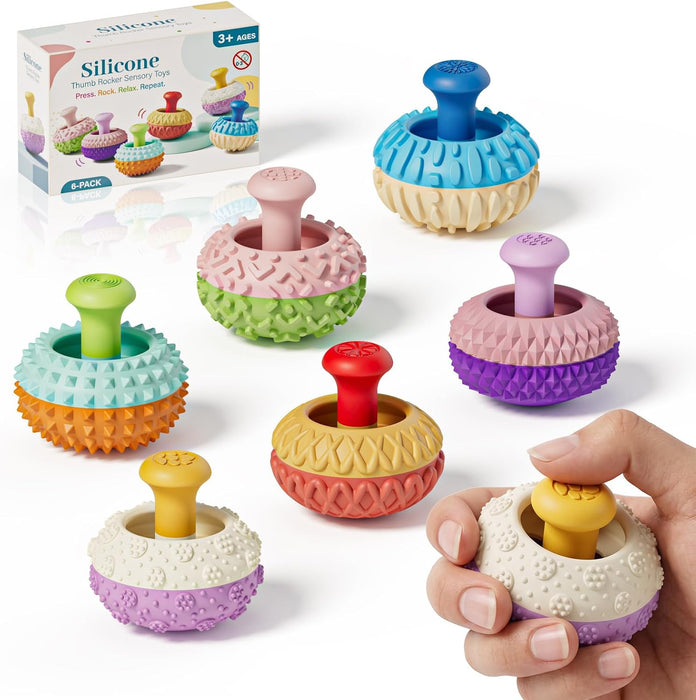 Fidget Toys for Adults, 6PCS Sensory Thumb Rocker, Textured Fidget Gadgets