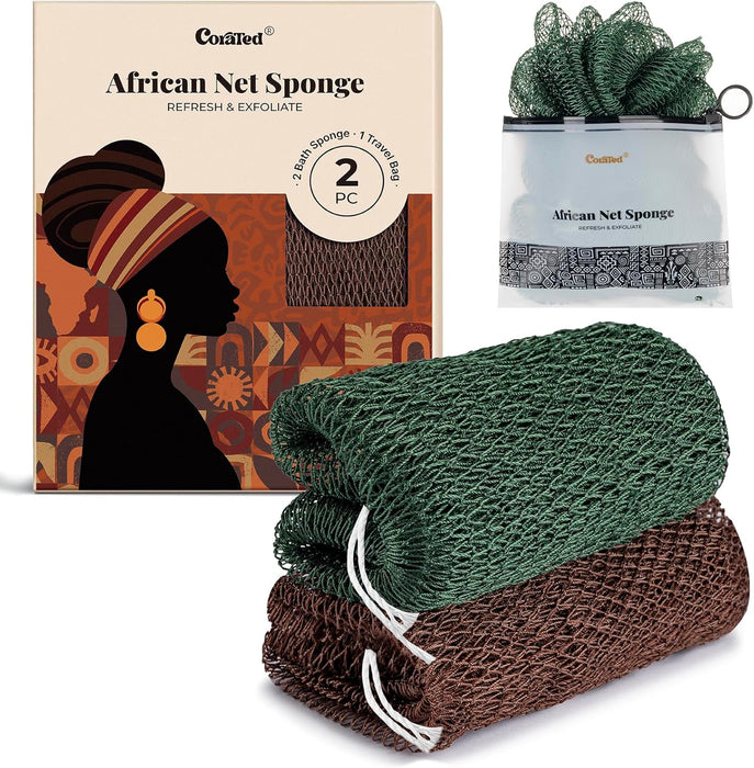 African Net Sponge Authentic, Shower Loofah Exfoliating Bath Sponge